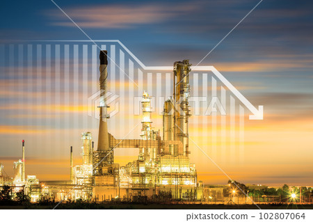 Oil gas refinery or petrochemical plant with concept of business. 102807064