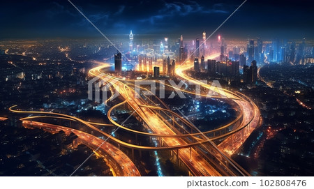 深色調的摩天大樓風景，生成式 AI AI 圖像 102808476