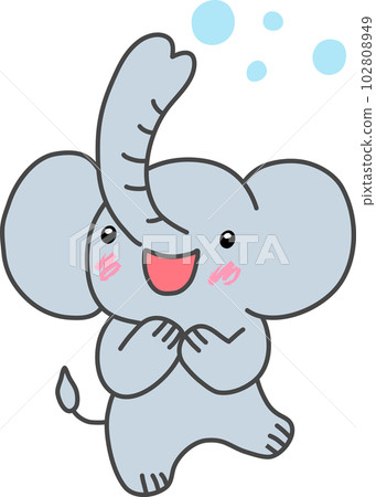 Cute Animal Illustration-Elephant Cute Animal Illustration-Elephant 102808949
