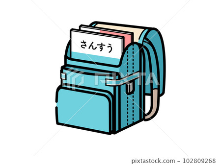 裝課本的淺藍色書包插畫 102809268