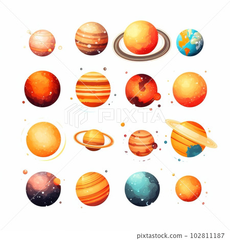 Illustration of planets in space, Generative AI AI image 102811187