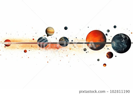 Illustration of planets in space, Generative AI AI image Illustration of planets in space, Generative AI AI image 102811190
