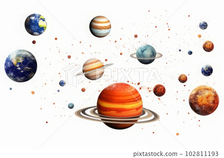 太空中行星的插圖，生成 AI AI 圖像 102811193