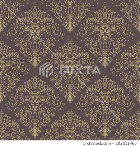 Orient Damask Seamless Vector Background With Arabesques Orient Damask Seamless Vector Background With Arabesques 102811466