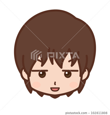 Face / facial expression icon (jito eyes / contempt / suspicion / amazed) / male / young [6] 102811808