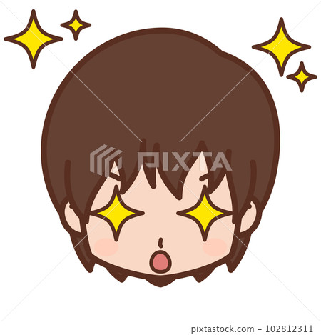 Face / facial expression icon (make your eyes sparkle) / male / young [6] 102812311