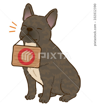 French bulldog (brindle) with a circle mark 102812390