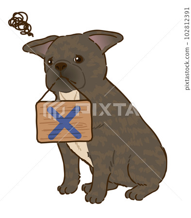 帶十字標記的法國鬥牛犬 (Brindle) 帶十字標記的法國鬥牛犬 (Brindle) 102812391