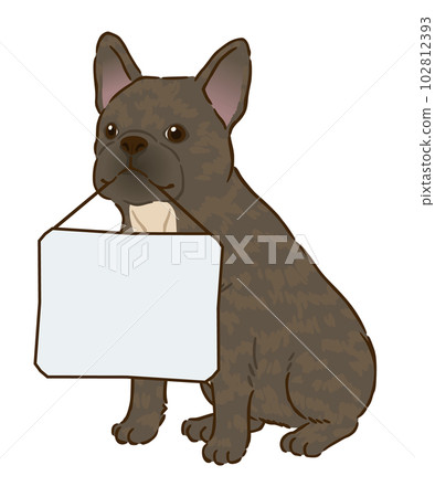 帶有留言板的法國鬥牛犬 (Brindle) 帶有留言板的法國鬥牛犬 (Brindle) 102812393