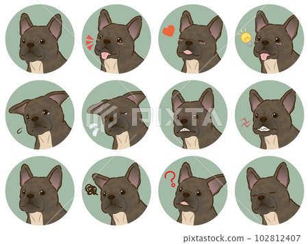 French bulldog facial expression icon set (brindle) French bulldog facial expression icon set (brindle) 102812407