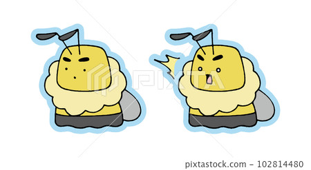 雄性蜜蜂，兩個面部表情集 102814480