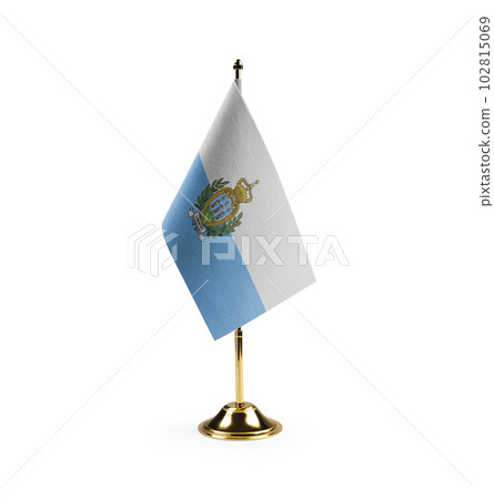 Small national flag of the San Marino on a white background Small national flag of the San Marino on a white background 102815069