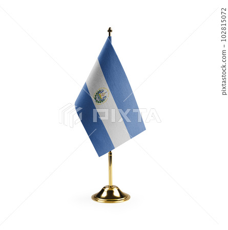 Small national flag of the Salvador on a white background Small national flag of the Salvador on a white background 102815072