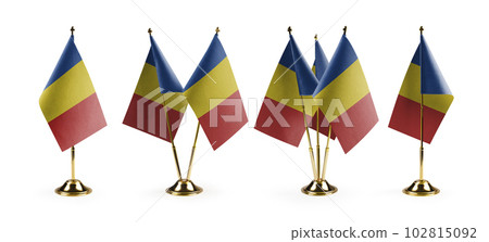 Small national flags of the Romania on a white background Small national flags of the Romania on a white background 102815092