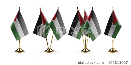 Small national flags of the Palestine on a white background Small national flags of the Palestine on a white background 102815097