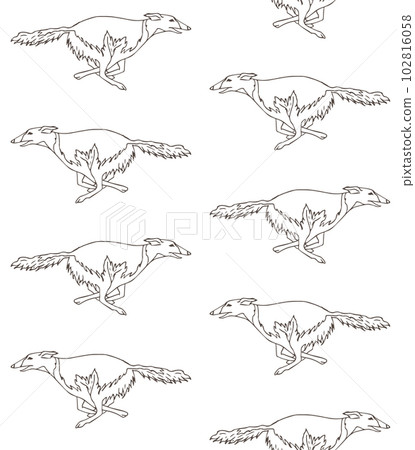 Vector seamless pattern of russian borzoi dog Vector seamless pattern of russian borzoi dog 102816058