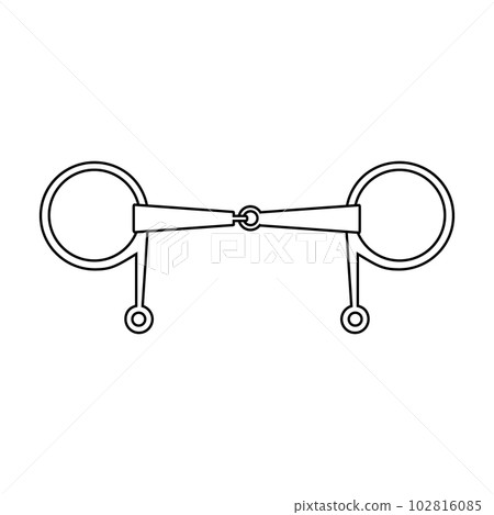 Vector flat outline horse equestrian bit 102816085