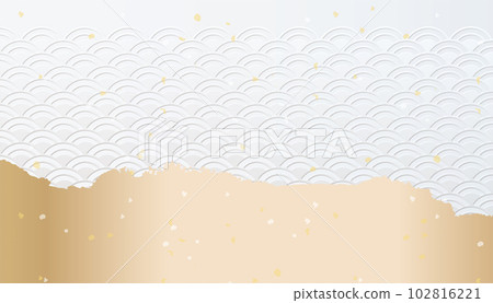 Wave pattern Japanese style background illustration embossed 102816221