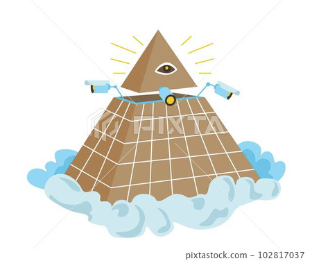 Conspiracy theory, mason pyramid with seeing eye 102817037