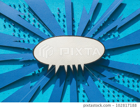 Handmade colorful paper cut speech bubble. Pop art and comic style. Handmade colorful paper cut speech bubble. Pop art and comic style. 102817188
