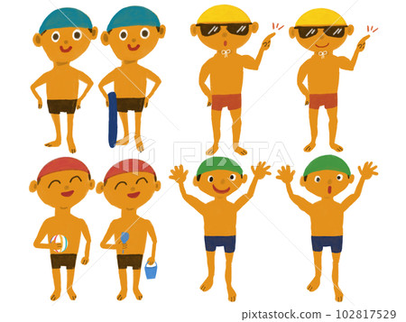 Illustration of a person wearing a swimsuit Illustration of a person wearing a swimsuit 102817529