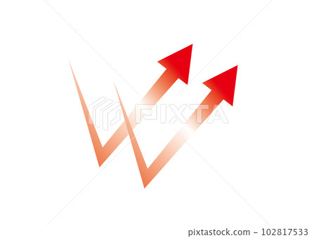 red gradient reflective arrow red gradient reflective arrow 102817533