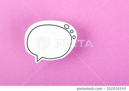 The Speech bubble with copy space communication talking speaking concepts on pink color background. The Speech bubble with copy space communication talking speaking concepts on pink color background. 102818143