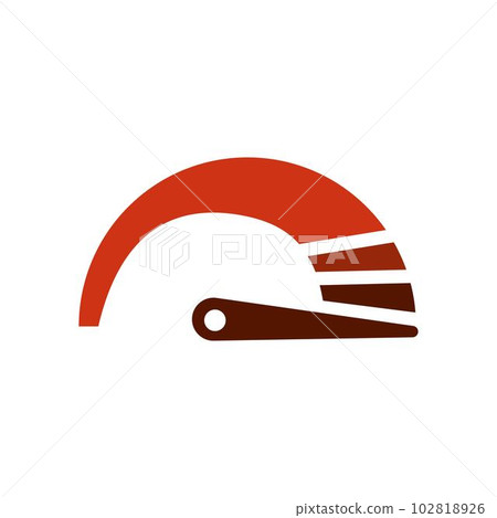 Color speedometer. Speed meter. Heating, temperature scale icon. Vector illustration Color speedometer. Speed meter. Heating, temperature scale icon. Vector illustration 102818926