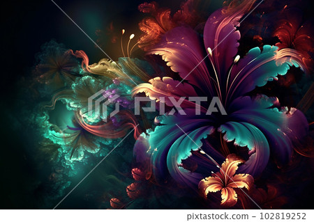 Colorful fantasy flower background, generative ai Colorful fantasy flower background, generative ai 102819252