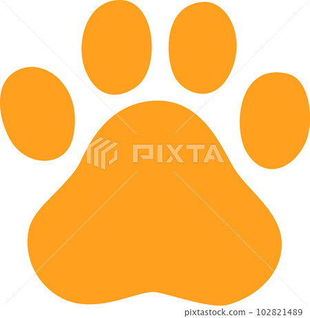 Orange dog footprints Orange dog footprints 102821489