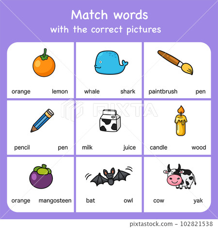 match words with pictures. Educational worksheet for preschool match words with pictures. Educational worksheet for preschool 102821538