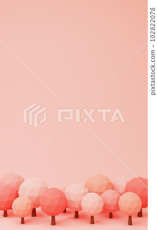 3D material _ row of cherry trees 102822078