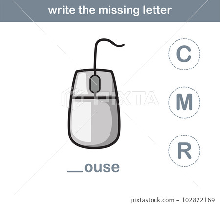 write the missing letter,illustration, vector write the missing letter,illustration, vector 102822169