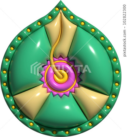 Diyas is item in Diwali. Diwali is festival of lights of Hindu. Isolated PNG illustration on transparent background. 102822300