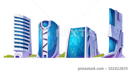 Future city street building vector illustration 102822635