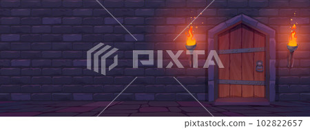 Castle dungeon wall cartoon background for game 102822657