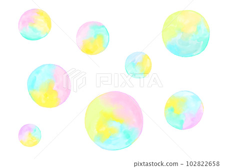 Clean gradient soap bubble background, simple and bright hand drawn watercolor illustration Clean gradient soap bubble background, simple and bright hand drawn watercolor illustration 102822658