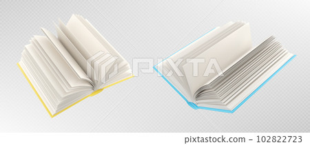 3d open books with blank white pages 102822723