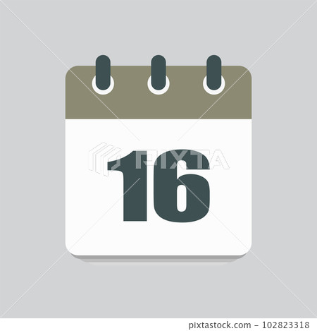 Vector icon calendar day number 16, 16th day month Vector icon calendar day number 16, 16th day month 102823318