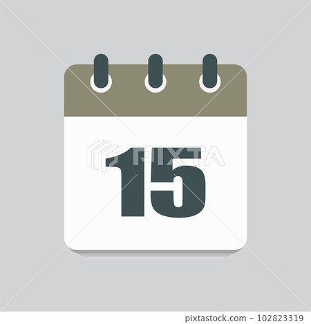 Vector icon calendar day number 15, 15th day month Vector icon calendar day number 15, 15th day month 102823319