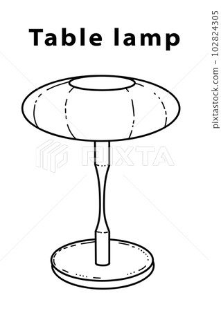 Classic doodle-style table lamp for Living room, hand-drawn different types of styles, modern and vintage Classic doodle-style table lamp for Living room, hand-drawn different types of styles, modern and vintage 102824305