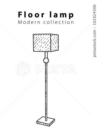 Square floor lamp on three legs for the living...-插圖素材