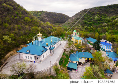 Aerial drone view of Saharna Monastery, Moldova Aerial drone view of Saharna Monastery, Moldova 102825268