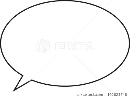 Round speech bubble solid line white paint 102825746