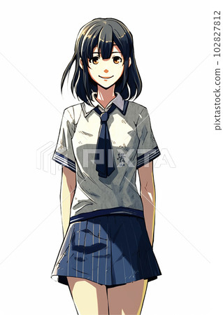 smiling female student (generative ai) 102827812