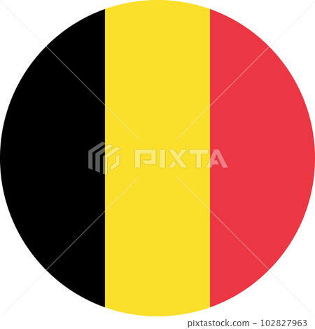 round Belgian flag of Belgium - Stock Illustration [102827963] - PIXTA