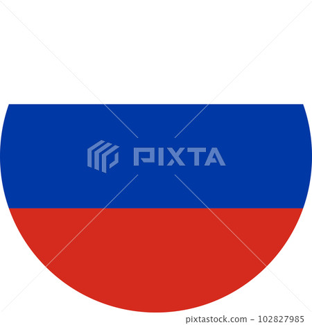 round Russian flag of Russia 102827985