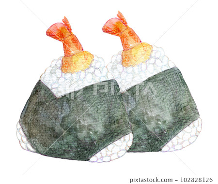 Tenmusu watercolor illustration hand-drawn illustration Tenmusu watercolor illustration hand-drawn illustration 102828126