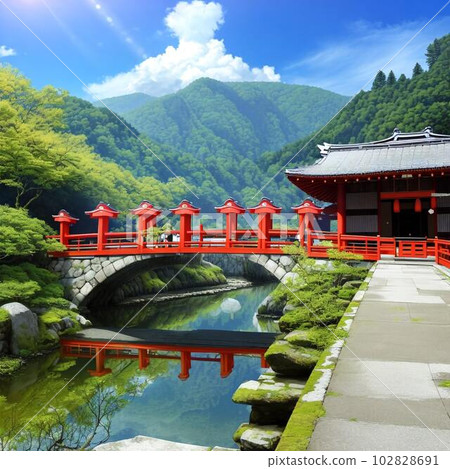 神社與自然的插圖素材 神社與自然的插圖素材 102828691