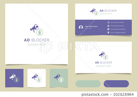 Ad blocker logo design with editable slogan.... - Stock Illustration ...